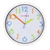 Hometime Plastic White Wall Clock Col Numbers 25cm 'Rainbow'