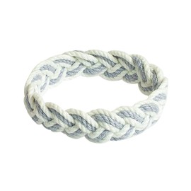 World End Imports Gray and White Cotton Sailor Knot Bracelet (Large)