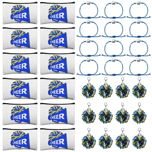 ElasignShopo 36 Pcs Cheerleading Gifts Set 12 Cheerleader Makeup Bag