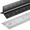 Architectural Scale Ruler Inch Aluminum Ruler with Standard Metal Ruler