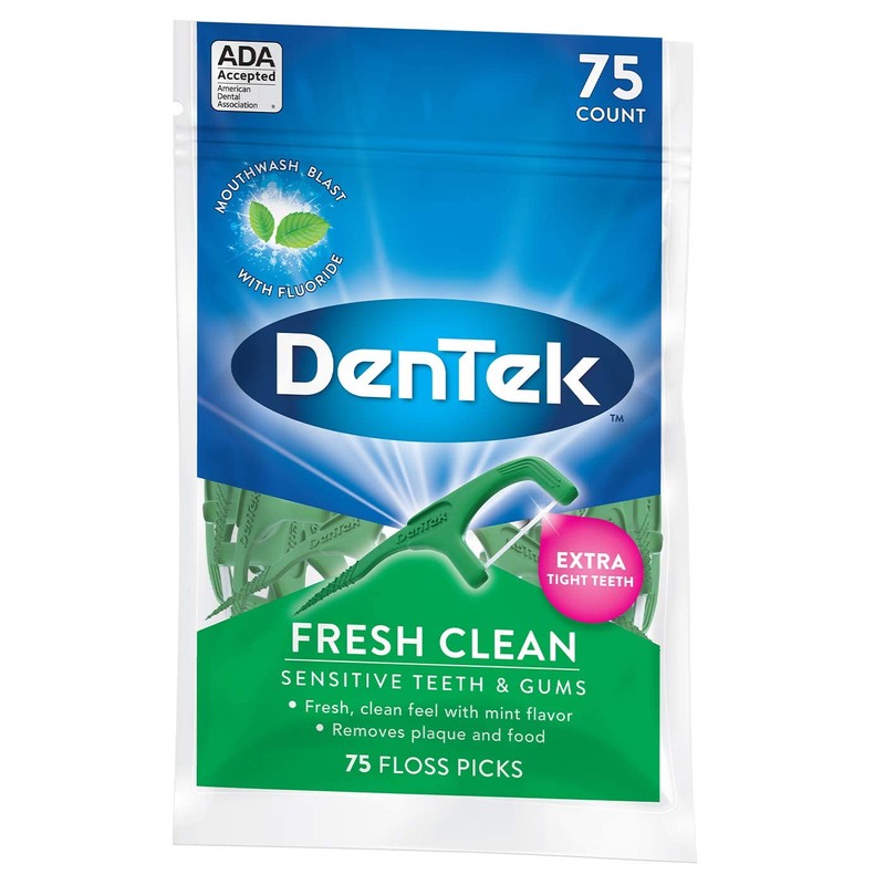 DenTek Fresh Clean Floss Picks, for Extra Tight Teeth, 75