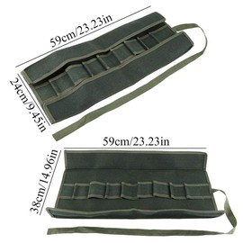 Tool Roll Up Pouch, Tool Rolls Bags Heavy Duty Canvas Roll-up Bonsai Tool Storage Bag with 10 Pockets for Garden Pockets Tool Roll Organizer