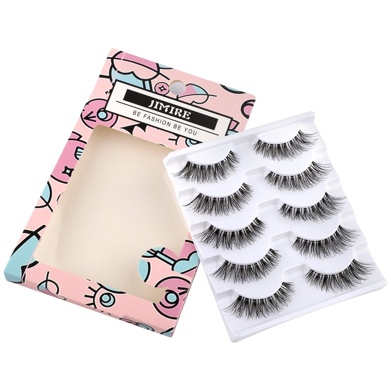 JIMIRE Fake Eyelashes Natural Lashes False Eyelashes Multipack