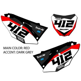 2017-2018 CRF 450 R SG63 Custom MX Number Plates Senge Graphics Kit Compatible with Honda