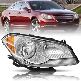 TUSDAR Headlight Assembly Replacement Fit For 2008 2009 2010 2011 2012 Chevy Malibu 4 Door Halogen Factory Headlamp Right Passenger Side