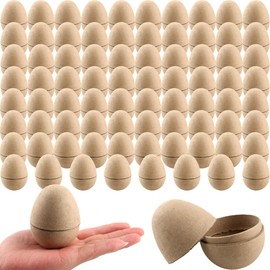 80 Pcs 3 Inch Paper Mache Easter Eggs Fillable DIY Easter Eggs Cardboard Easter Eggs Empty for Easter DIY Craft Basket Stuffers Party Favors