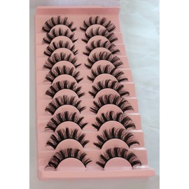 Eyelashes False Lashes Natural Look Transparent Band Eyelash Strips Eyelashes 3D Fake Lashes Soft Reusable Eye Lash 10 Pairs (Y-002)
