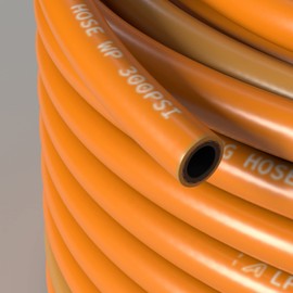 ap automotive 5mm Rubber LPG Gas Propane Hose ISO3821 Orange 4 Metre