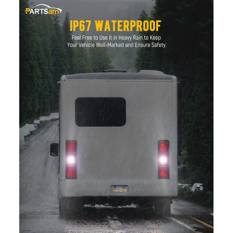 Partsam RV Tail Light Module Reverse Backup Lights Clear Lens