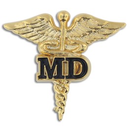 PinMart's Caduceus Nursing Enamel Lapel Pin - Ideal MD or Medical Doctor Badge - Patient Care Technician Accessories for Lanyards and Nursing Scrubs or CNA Graduation Gifts and Pinning Ceremonies