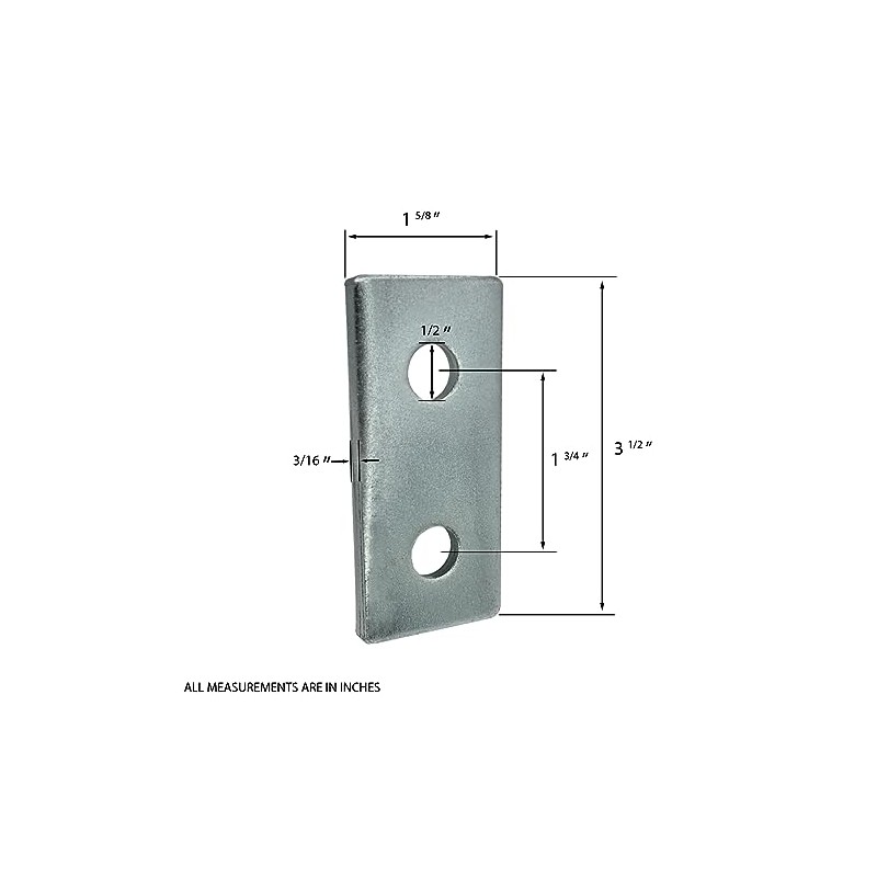 10 Pack - 2 Hole, Flat Plate Connector Bracket for