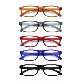 CVVTSPE 5 Pack Reading Glasses Blue Light Blocking,Reading Glasses for Women Men,Anti UV/Glare Filter Lightweight Eyeglasses (Five Multicolors, 2, multiplier_x)
