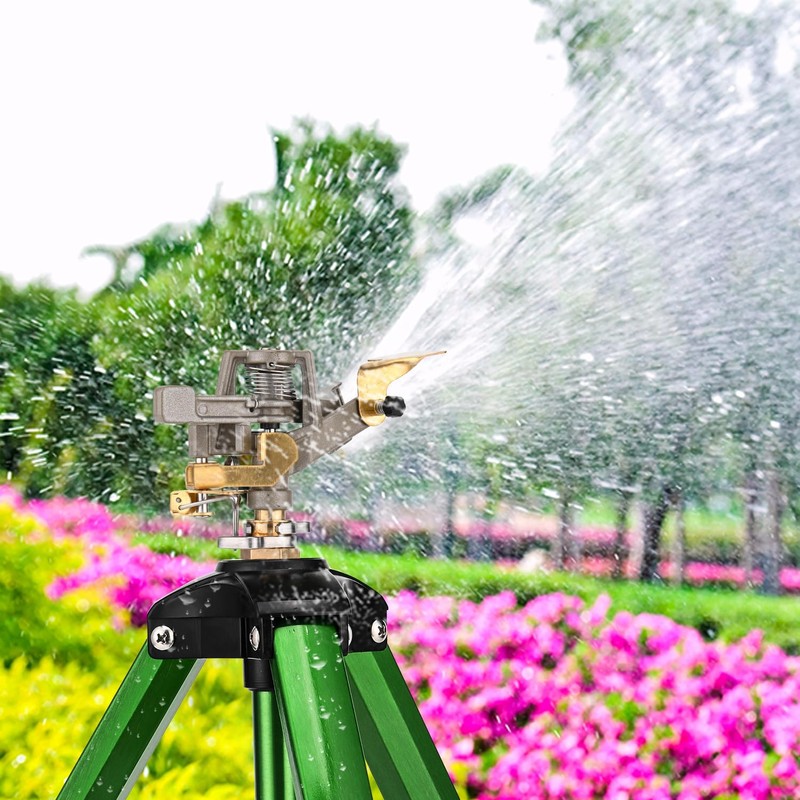 Keten Impact Sprinkler on Tripod Base, 2 Pack Lawn Sprinklers