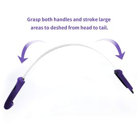 BOTH WINNERS Dual-Sided Shedding Blade with Stainless Steel Blade, De-Shedding Tool for All Dogs with Soft Touch Grip Handle(PURPLE)