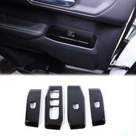 Heutamo Window Lift Switch Button Panel Cover Trim Compatible with Toyota Land Cruiser Prado 250 LC250 2024 2025 Accessories, ABS Car Inner Door Window Trim Accessories Left Hand Drive (Black)