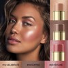 FALOCUTUS 3 Pcs MEDIUM-DEEP Contour Stick Set,Cream Blush & Highlighter