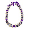 Utama Hawaiian Flower Kukui Nut Lei with Cowrie Shell (Purple)