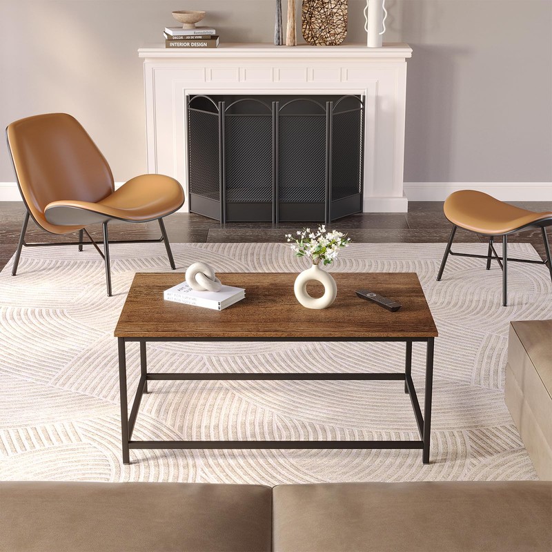 SAYGOER Coffee Table Simple Modern Rectangular Center Table Open Space