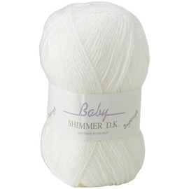 James Brett Baby Shimmer DK Knitting Yarn Soft Double Knit Wool 5 x 100g Balls (White - BS4)