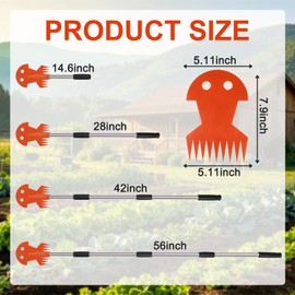 Emberlynn‘s store Weed Puller Tool with Long Handle, Upgraded Garden Weed Pulling Tool, Dual Purpose 9-Tine Weed Remover Tool, Uprooting Weeding Tool for Vegetable Gardening, Backyard Farm Planting