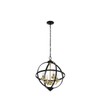 Treekee Rustic Chandelier, 17" Black and Gold Finish Glass Cover