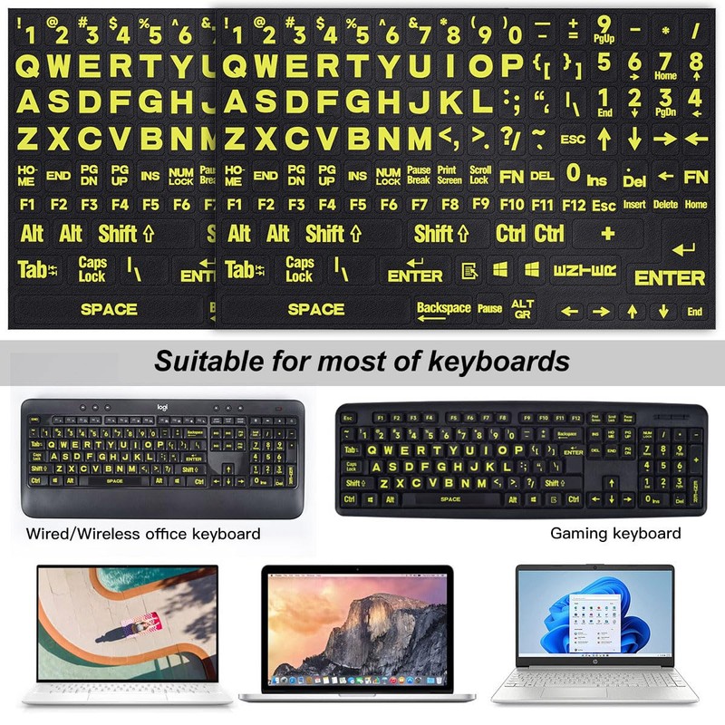 Universal English Large Lettering Keyboard Stickers for PC Computer Laptop