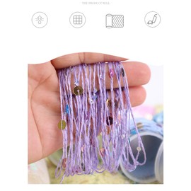 2 Balls Sequin Sparkle Cotton Yarn, Metallic Lurex Sequin Thread Accessories Knit it in Yarn for Knitting and Crocheting 100g (Champagne, L)