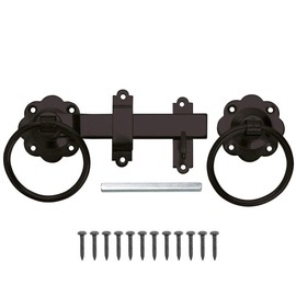 6" 150mm Plain Ring Garden Gate Door Latch Handle in Black - Infinity Decor