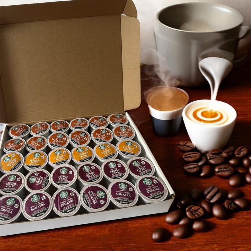 30 Count—Variety Pack Sampler K-Cup Coffee Pods- French Roast, Sumatra,