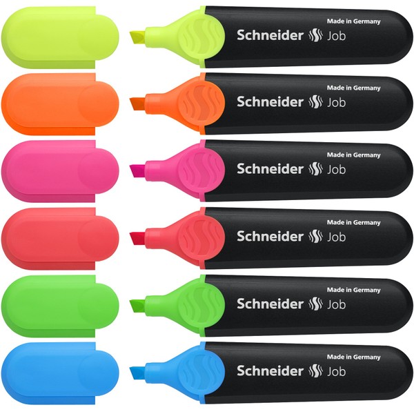 Schneider Job 150 Highlighters - Assorted Colours (Wallet of 6)