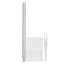 Hair Engraving Pen, Stainless Steel Hair Engraving Pen Kit, Hair Styling Tool with 10 Blades for Hair Modeling, Beard Styling and Brow Trimming (Silver)