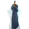 Navy Blue Two-Tone Eyelash Knit Oblong Unisex Soft Scarf