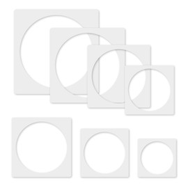 Round Stencil, 8 PCS Different Size Round Stencils, Round Template Stencil, Large Round Stencil for Spray Painting, Painting Template for Fabric Walls Arts Paper