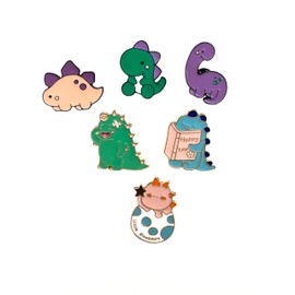NingLang Cute Enamel Pin Set Lapel Pins Brooches Cartoon Dinosaurs Brooch Badge Pins for Clothes Bags Backpack Party Decoration Gift