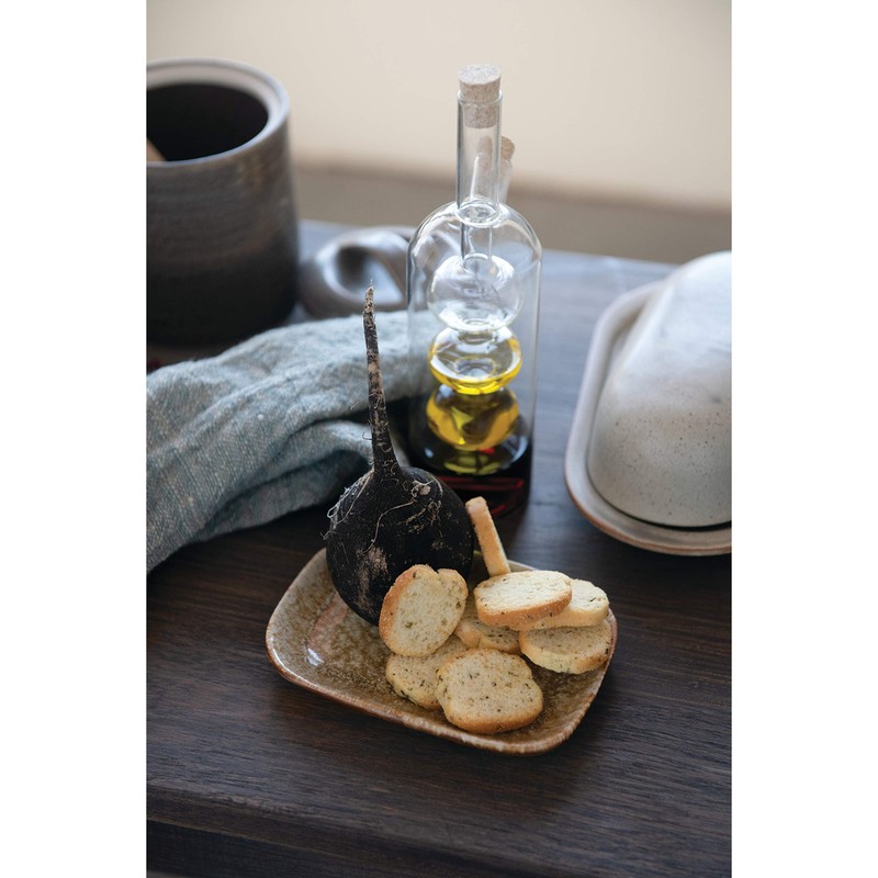 Creative Co-Op Hand-Blown Glass Oil and Vinegar Cruet