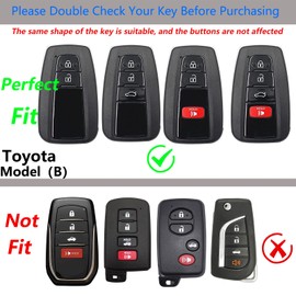 SLAKNOK for Toyota Key Fob Cover with,Real Carbon Fiber Zinc Alloy Protection Key Case Compatible with Toyota Series Key shell Smart Remote Accessories
