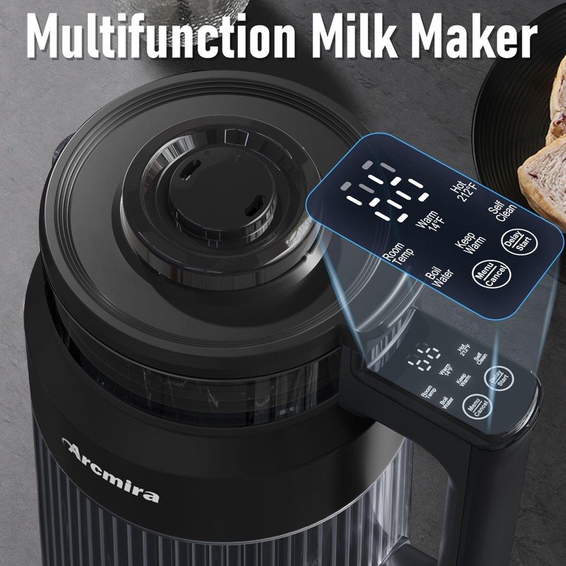 6-in-1 Nut Milk Maker, 8 Blade 27oz Homemade Almond, Soy,