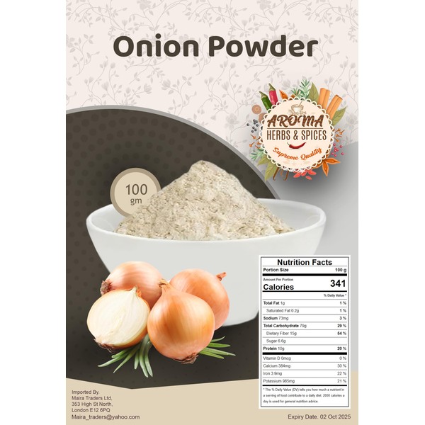 Onion Powder | Premium Quality |100% Natural | Ground from Whole Dried Onion | No Additives | Ground Onion Powder | Authentic |