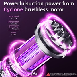 Aihoye Car Vacuum Portable Cordless, 17000PA Mini Vacuum Cleaner with Brushless Motor, 4-in-1 Air Duster & Air Blower & Pump Hand Held Vacuum Cleaner for Car, Home, Office, Camping, Pet, Auto