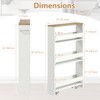 SILKYDRY Slim Rolling Storage Cart, 4 Tier Narrow Kitchen Cart