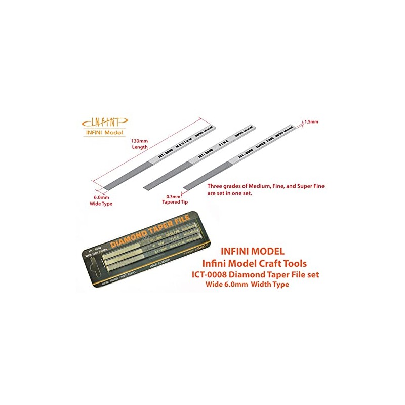 Infini Model ICT0008 Diamond File Set, Wide, 3 Pieces, Plastic