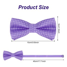 Bskifnn Dot Bow Ties Classic Adjustable Neck Bowtie for Child Boys Toddlers Wedding Party Graduation Dress up (Dots, Purple)