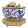 White Blue Koi Fish 28Oz Donburi Ramen Bowl With Lid