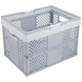 BESPORTBLE Portable Folding Storage Basket for Sundries Organizer for Office Home and Picnic Capacity Design for Toys Cosmetics and More Grey