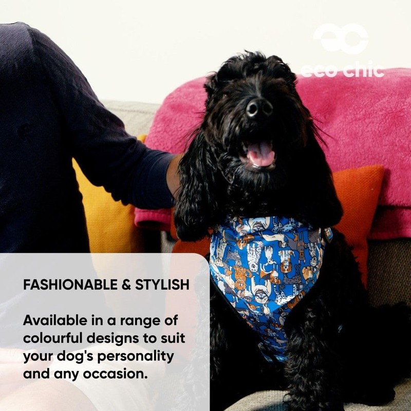 Eco Chic Recycled Dog Bandana 1PCS Washable Triangle Scarf for
