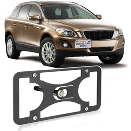 Front License Plate Holder Compatible with Volvo XC60 2008-2017 Front Bumper Tow Hook License Plate Mounting Bracket Holder No Drill License Plate Frames Car Accessories Kit