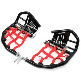 Kojem Nerf Bars Foot Pegs Compatible with Honda Sportrax 400 TRX 400EX 400X All Years (Black Nerfs & Red Nets)