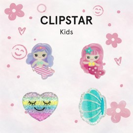 invisibobble Hair Clip Girls Kids (4x) - Hair Clip Mermaid Shell Heart - Clipstar Kids Mermaid Dreams Underwater Cute - Hair Claws Nursery School Hair Accessories Gift