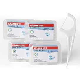 FAMILIFE Floss Picks, 240 Count Unflavored Dental Floss Cleaner, Tooth Picks Flossers with 4 Travel Handy Cases, Helps to Fight Tooth Decay and Keep Your Teeth Clean,Flossing Sticks for Family