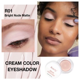 Kaely Cream Single Eyeshadow Makeup, Bright Nude Matte Highly Pigmented Monochrome Eye Shadow Pallette, Waterproof Natural Mini Eyeshadow Brightener, sombras en crema para ojos, Blendable, R01